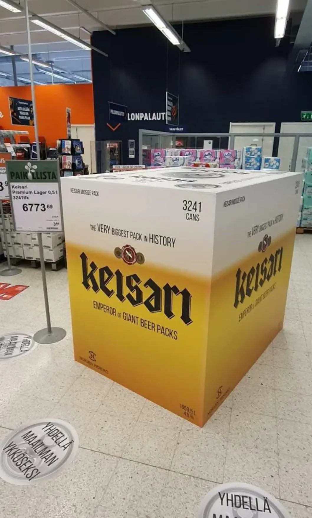 Witness 8 Astonishing Absolute Units That Will Dazzle You! ✨ 12 Absolute Units of a pack of beer from Finland (3241 cans)