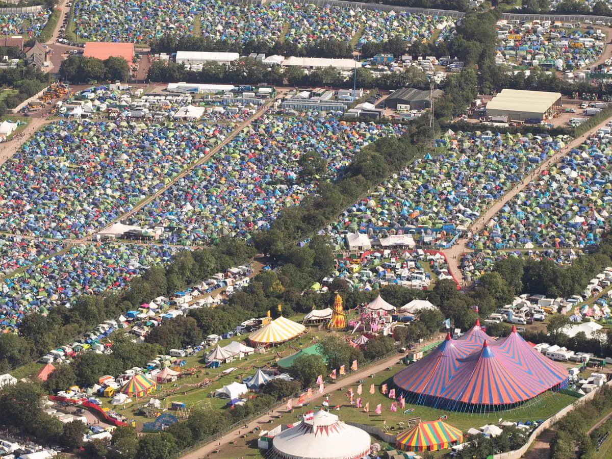 We Found 9 Things That Defy Logic in Giant Mode 17 Colossal festival campsite spread across a field